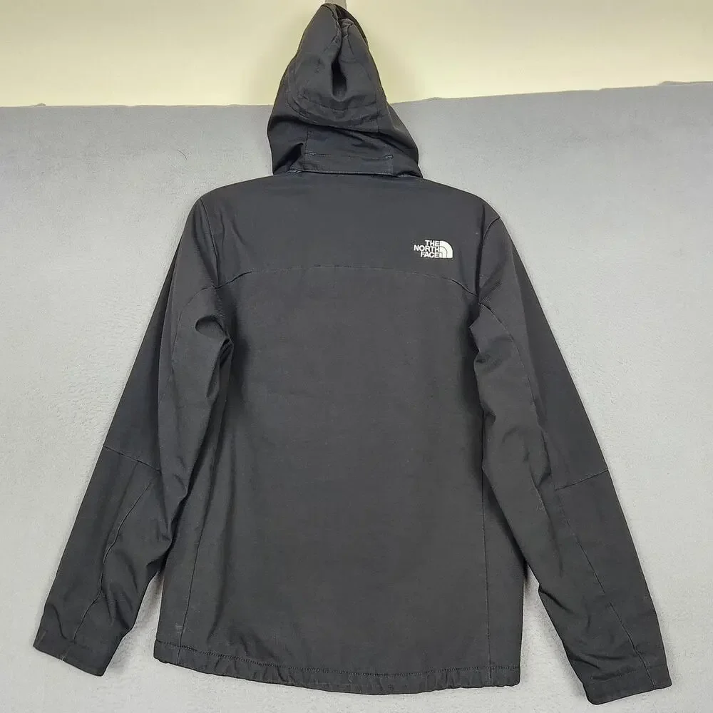 North Face Jacket Mens Small Black Hooded Insulated Softshell Full Zip Winter